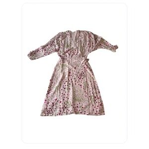 Joie - Lilac Size Large Floral Print Wrap Dress Polyester‎ and Viscose